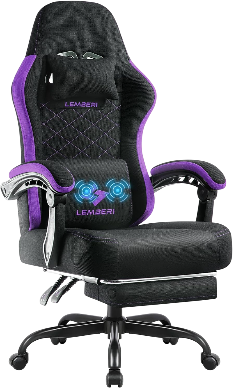 Fabric Big and Tall Game Chair, Purple